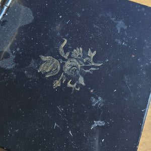 Floral Flower Toleware Double Money Box Antique Victorian c1880