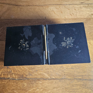 Floral Flower Toleware Double Money Box Antique Victorian c1880