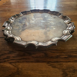 English Sterling Silver Salver Dish by Walker & Hall Antique Edwardian
