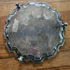 English Sterling Silver Salver Dish by Walker & Hall Antique Edwardian