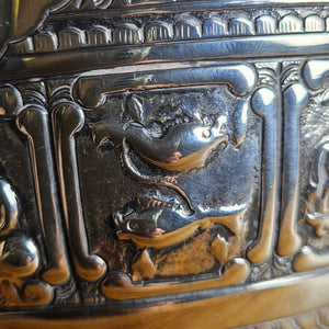 Zodiac English Sterling Silver Bowl by Charles Boyton Antique Victorian 1885