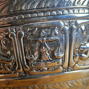 Zodiac English Sterling Silver Bowl by Charles Boyton Antique Victorian 1885