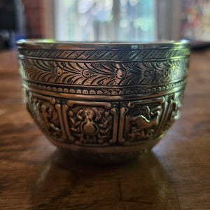 Zodiac English Sterling Silver Bowl by Charles Boyton Antique Victorian 1885