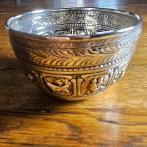 Zodiac English Sterling Silver Bowl by Charles Boyton Antique Victorian 1885