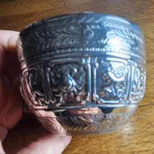 Zodiac English Sterling Silver Bowl by Charles Boyton Antique Victorian 1885
