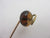 Amber Curling Stone 15k Gold Stick Pin Brooch Antique Victorian c1890