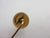 Amber Curling Stone 15k Gold Stick Pin Brooch Antique Victorian c1890