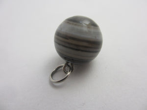 Banded Agate Ball Sphere Pendant or Charm Antique Victorian c1890
