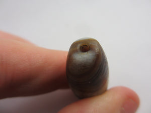 Banded Agate Bead Pendant Antique Georgian c1820