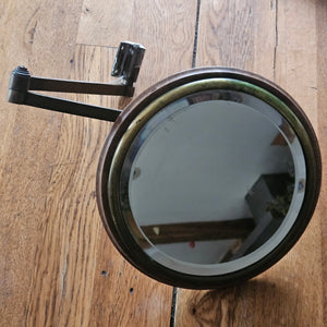Bevel Glass Gentleman's Shaving Mirror Wall Mounted Antique Victorian c1890