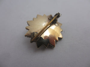 Georgian Black Dot Paste in 9k Gold Brooch Pin Antique c1820