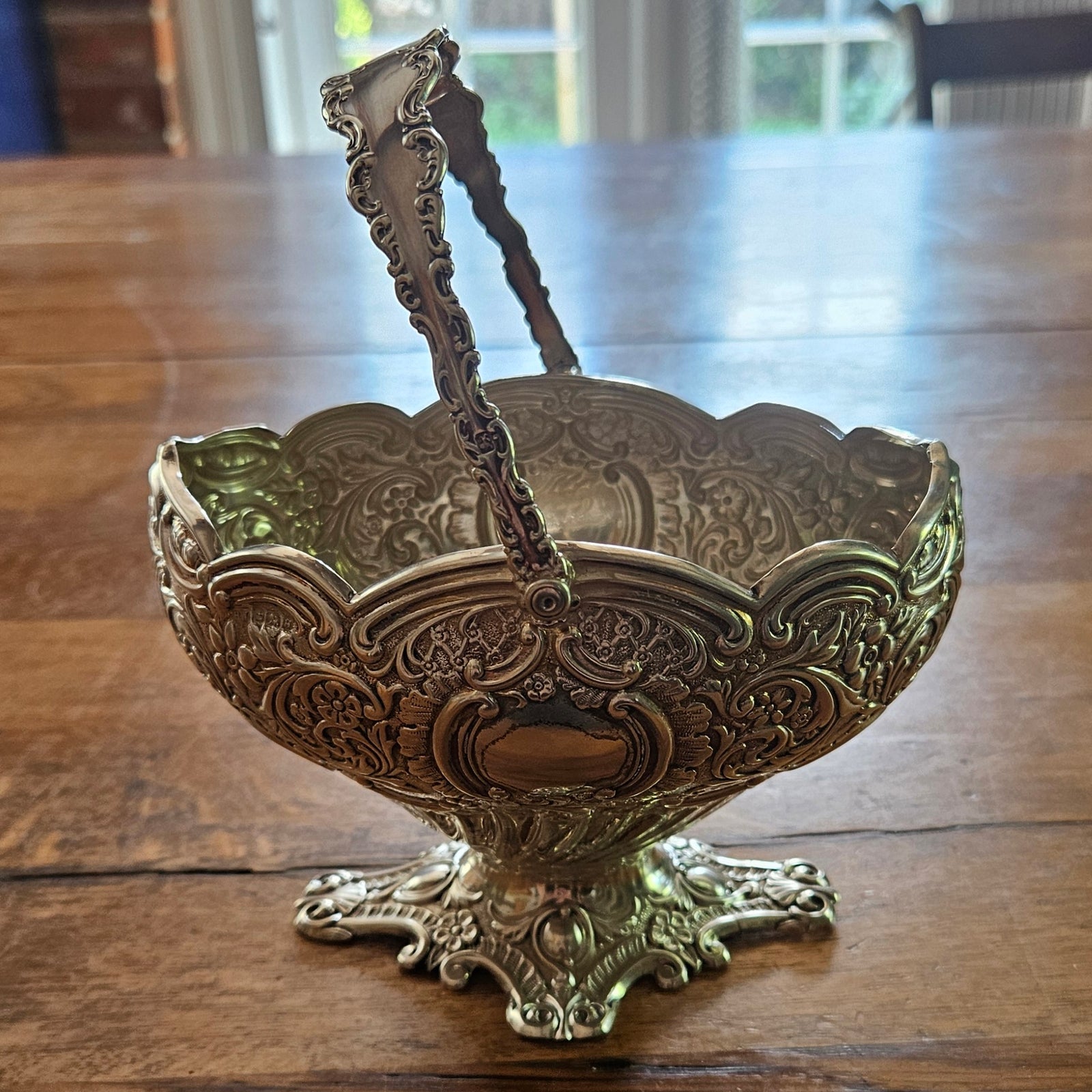 Bon Bon Sweet Basket English Sterling Silver by Lee & Wigfull (Henry Wigfull) Antique Victorian