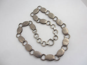 Book Chain Sterling Silver Collar Necklace Antique Victorian c1860