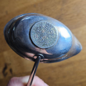 Sterling Silver Coin Detail Briar Wood Handle Brandy Toddy Ladle Spoon Antique Georgian c1790