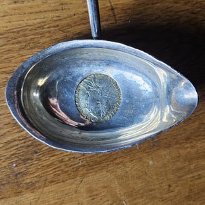 Sterling Silver Coin Detail Briar Wood Handle Brandy Toddy Ladle Spoon Antique Georgian c1790
