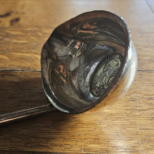 Sterling Silver Coin Detail Briar Wood Handle Brandy Toddy Ladle Spoon Antique Georgian c1790