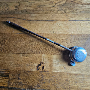Sterling Silver Coin Detail Briar Wood Handle Brandy Toddy Ladle Spoon Antique Georgian c1790