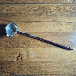 Sterling Silver Coin Detail Briar Wood Handle Brandy Toddy Ladle Spoon Antique Georgian c1790