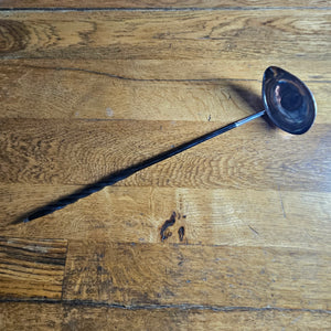 Sterling Silver Coin Detail Briar Wood Handle Brandy Toddy Ladle Spoon Antique Georgian c1790