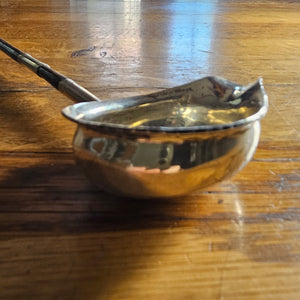 Sterling Silver Coin Detail Briar Wood Handle Brandy Toddy Ladle Spoon Antique Georgian c1790