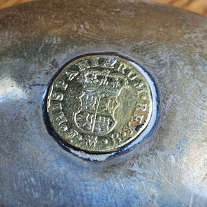 Sterling Silver Gold Coin Detail Briar Wood Handle Brandy Toddy Ladle Spoon Antique Georgian c1790