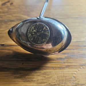 Sterling Silver Coin Detail Briar Wood Handle Brandy Toddy Ladle Spoon Antique Georgian c1790