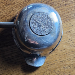 Sterling Silver Coin Detail Briar Wood Handle Brandy Toddy Ladle Spoon Antique Georgian c1790
