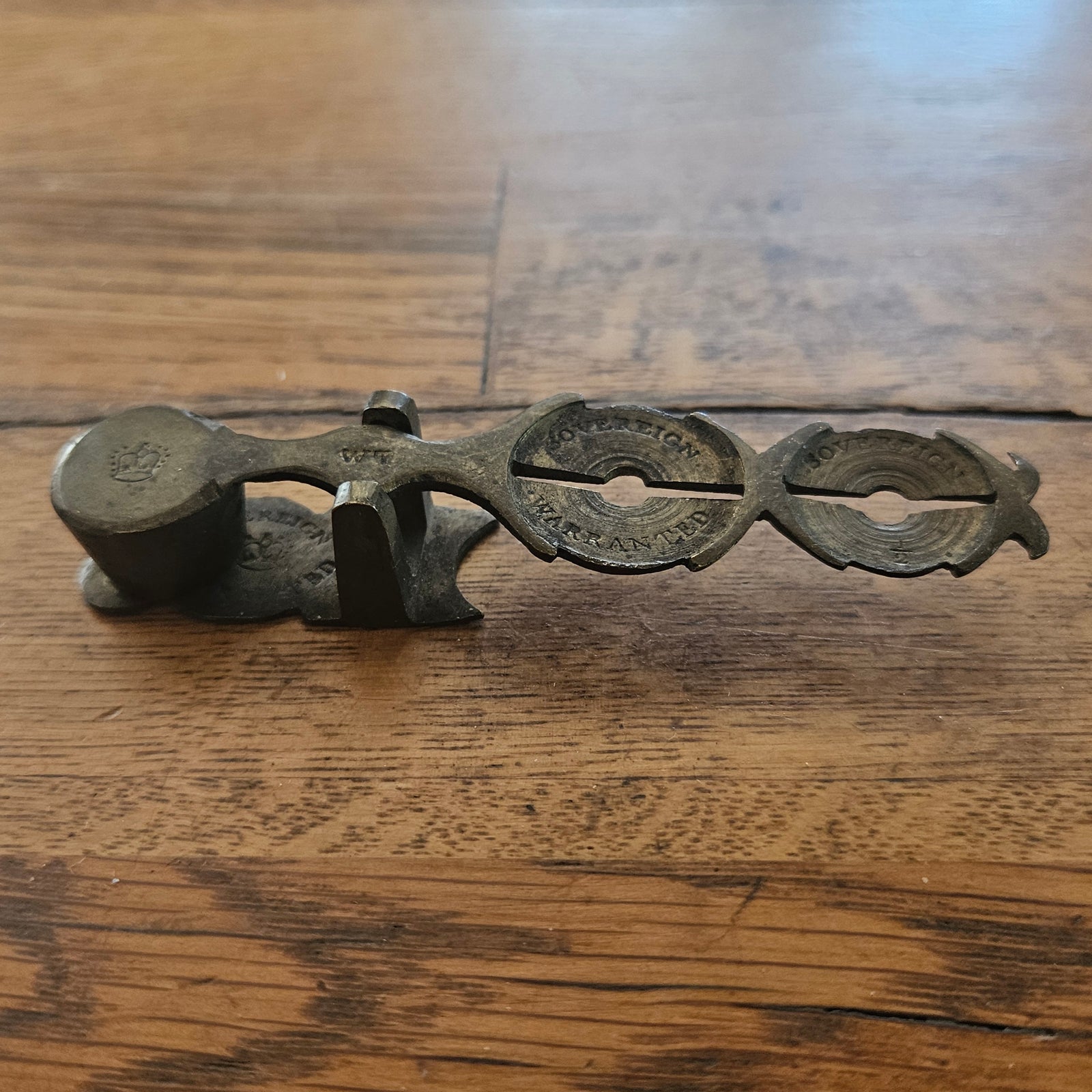 Sovereign Coin Brass Scales Antique Victorian c1840