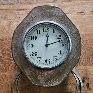 Brass Mantle Clock Antique Victorian c1890