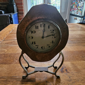Brass Mantle Clock Antique Victorian c1890