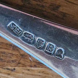 Brightcut English Sterling Silver Serving Spoon by Samuel Hougham Antique Georgian