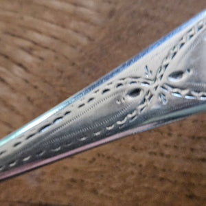 Brightcut English Sterling Silver Serving Spoon by Samuel Hougham Antique Georgian