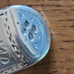 Brightcut English Sterling Silver Serving Spoon by Samuel Hougham Antique Georgian
