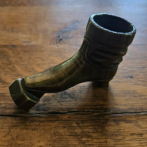 Bronze Old Boot Pipe Tamper Smoking Antique Victorian c1860