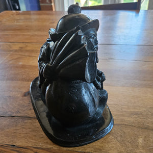 Chinese Bronze Boy with Cash Bag Figure Antique c1890