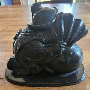 Chinese Bronze Boy with Cash Bag Figure Antique c1890