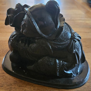 Chinese Bronze Boy with Cash Bag Figure Antique c1890