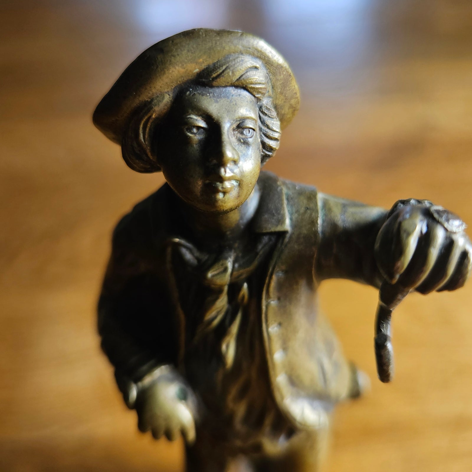 Bronze Figure of a Man Pocket Watch Holder Antique Victorian c1860