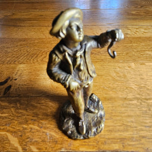 Bronze Figure of a Man Pocket Watch Holder Antique Victorian c1860