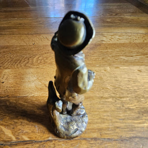 Bronze Figure of a Man Pocket Watch Holder Antique Victorian c1860