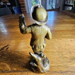 Bronze Figure of a Man Pocket Watch Holder Antique Victorian c1860