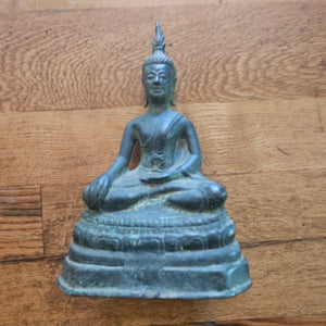 Bronze Sitting Buddha Religious Figure Antique 18th Century