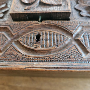Floral Carved Black Forest Jewellery Box Antique Victorian c1890