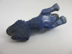 Carved Lapis Lazuli Lion Pendant Figure Antique Victorian c1890