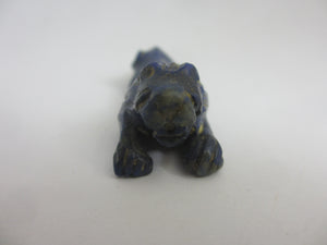 Carved Lapis Lazuli Lion Pendant Figure Antique Victorian c1890
