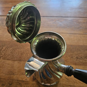 Chocolate Pot in English Sterling Silver by Daniel & John Wellby Antique Victorian