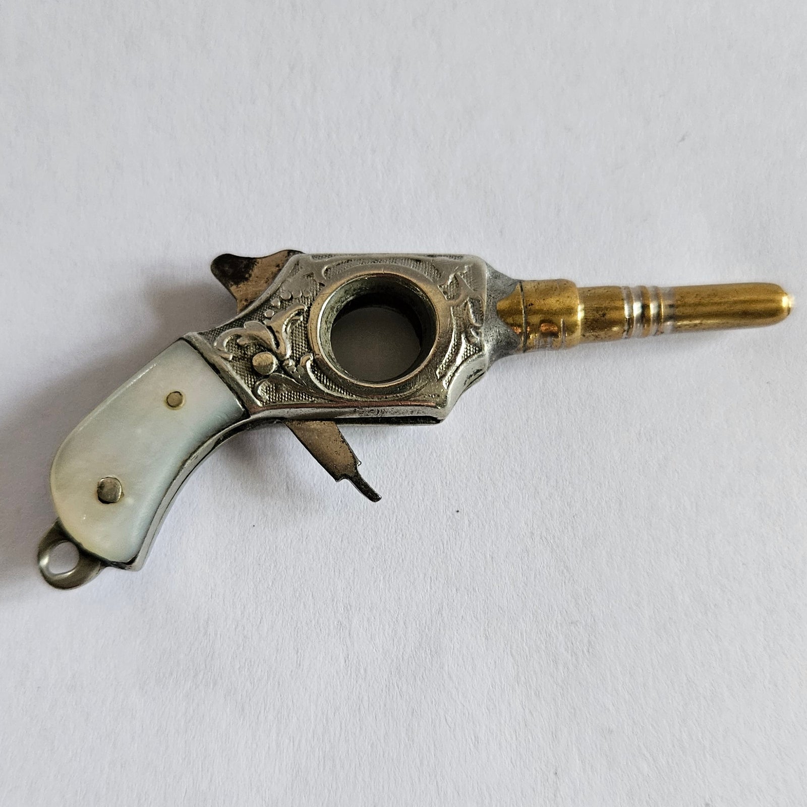 Rare Cigar Cutter and Propelling Pencil Pistol Gun Fob Pendant Antique Victorian