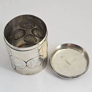 English Sterling Silver Coin Set Counter Box Antique Victorian