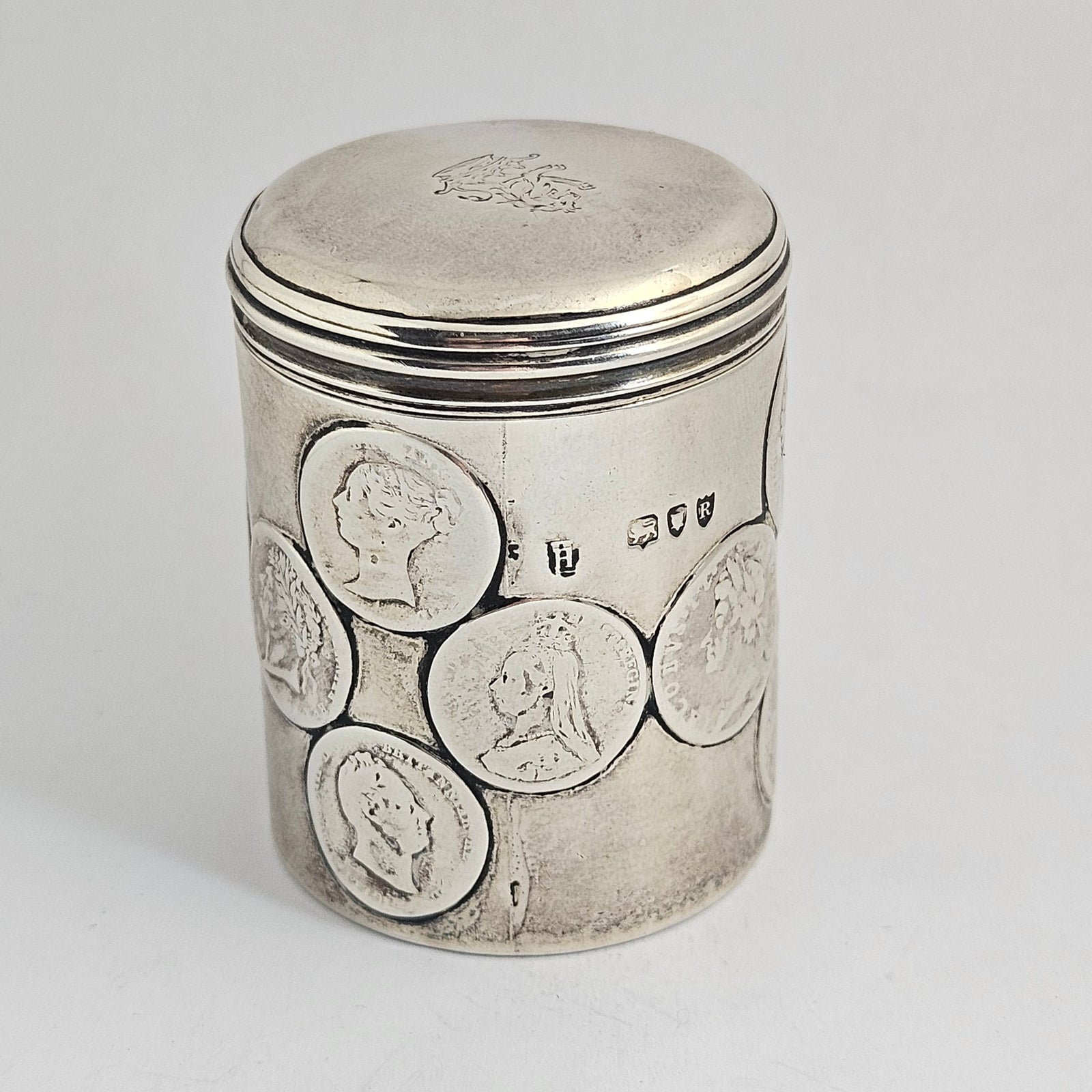 English Sterling Silver Coin Set Counter Box Antique Victorian