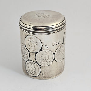 English Sterling Silver Coin Set Counter Box Antique Victorian